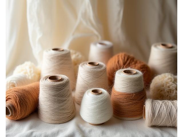 Sourcing de fibres uniques, différentes bobines de fils rares et luxueux de diverses couleurs et textures